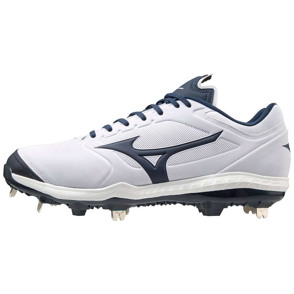 Womens Mizuno Sweep 5 Low Metal Softball Cleats White/Navy Philippines (TNWRPE923)